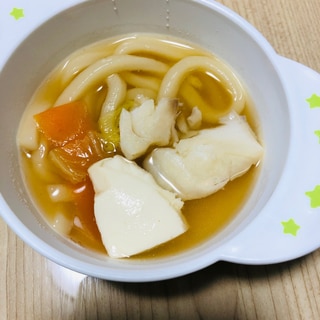 タラと豆腐とお野菜のおうどん